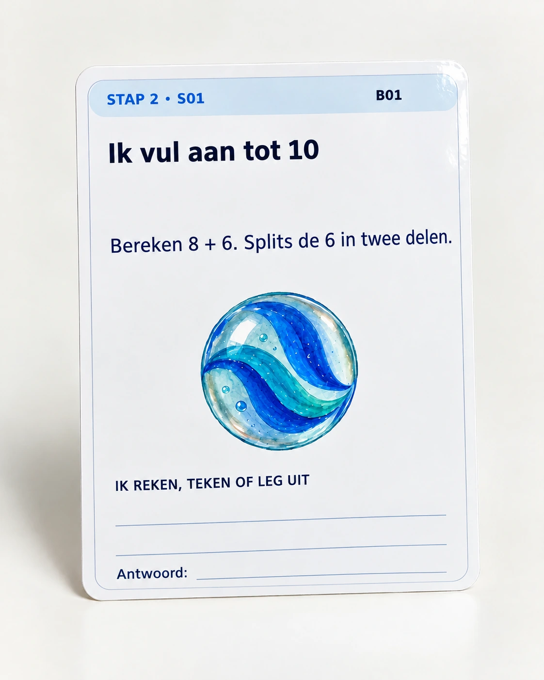Voorbeeld van een oefenkaart uit stap 2