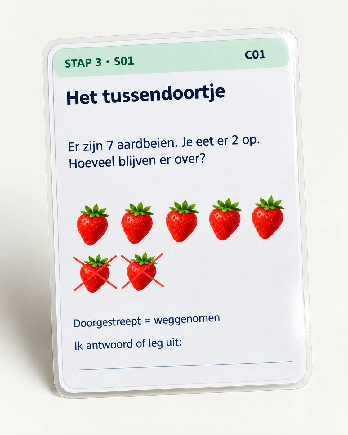 Voorbeeld van een oefenkaart uit stap 3