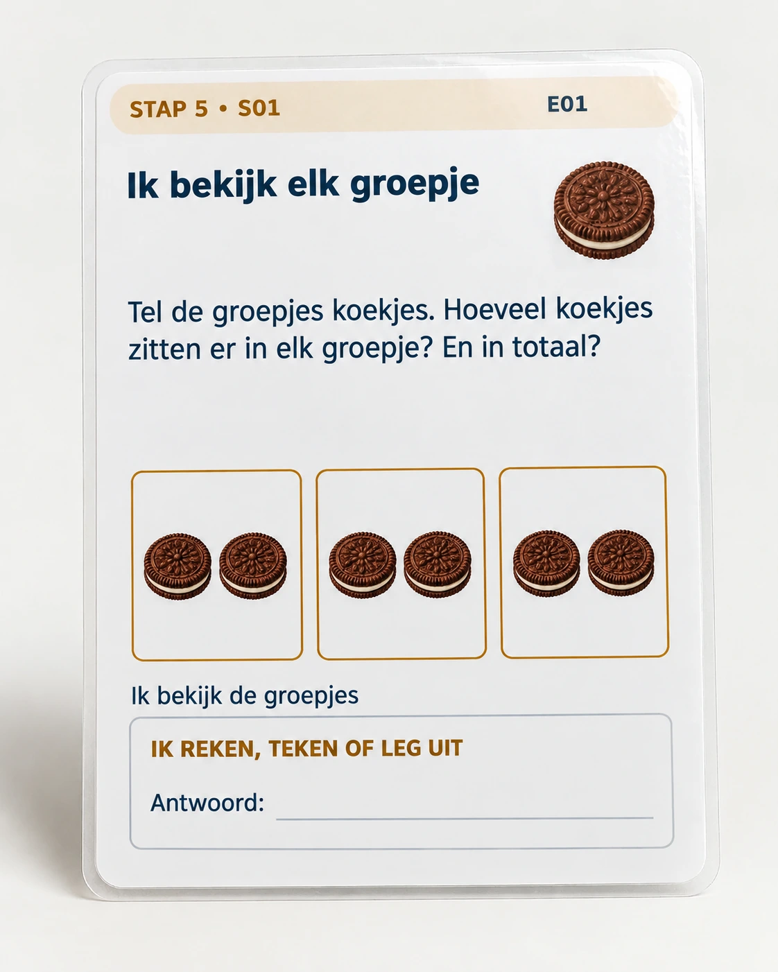 Voorbeeld van een oefenkaart uit stap 5